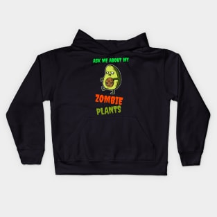 Ask Me About My Zombie Plants Funny Halloween Design Kids Hoodie